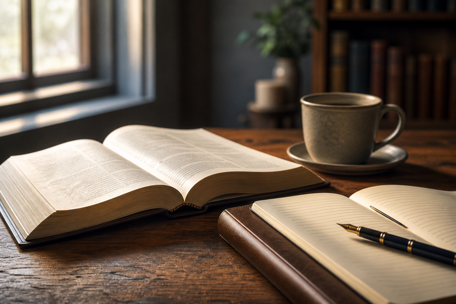 Open Bible and calling inventory journal for Abide University formation study